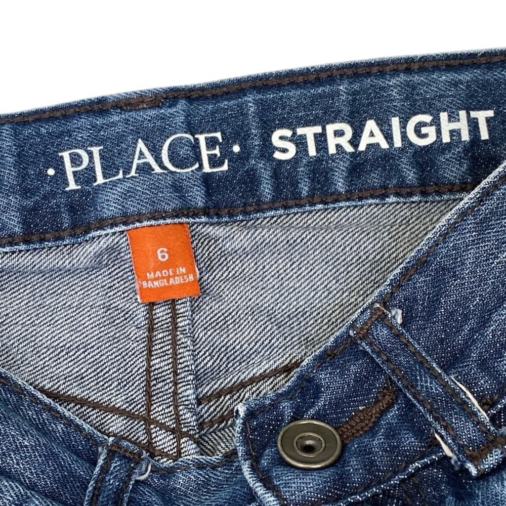 The Children’s Place Boys Straight Leg Jeans Size 6 Medium Wash Adjustable Waist